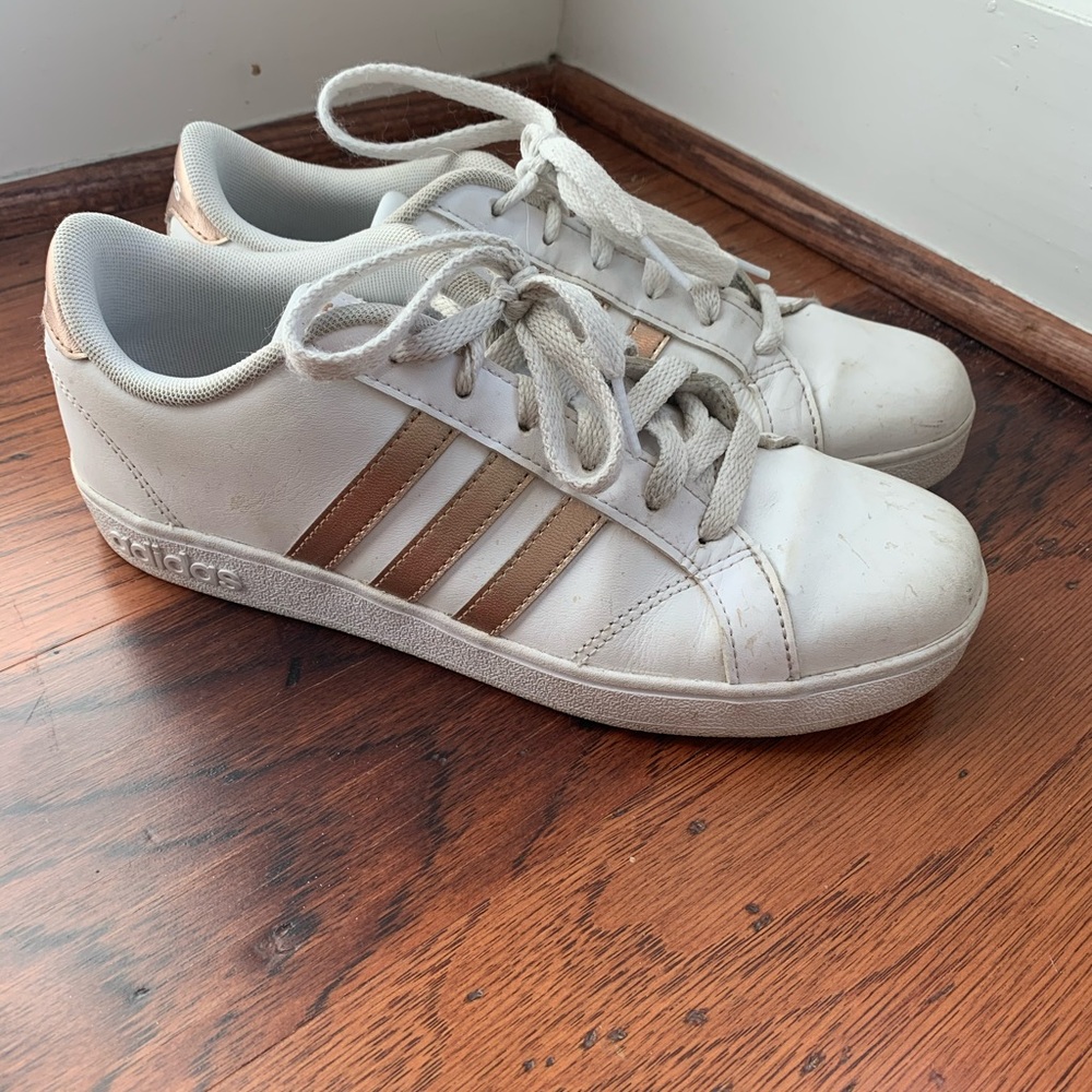 Girls’ Adidas Grand Court White/Rose Gold Shoes